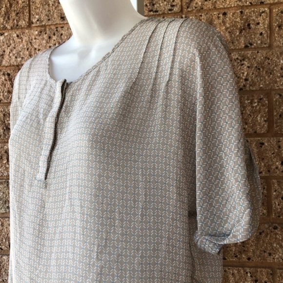 DownEast Delicate Short Sleeved Beige Blouse | S - Picture 5 of 7